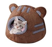 Cat Cave Bed, Pet Sleeping House, Bear Head Pet Bed, Cozy Pet Nest, Soft Velvet Cat Bed, Small Pet Cave, Cute Cat Furniture, Plush Pet Supplies, Cat Hideaway Bed for Living Room, Bedroom, 32x32x30cm