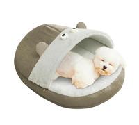 Cat Cave Bed, Soft Plush Slipper Shaped House, 19,69 x 15,75 x 7,87 pulgadas, Cozy Neck Support Pet Tent, Warm Sleeping Bed, Small Enclosed Cat Nest for Kittens & Puppies (Multi)