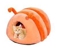 Cat Cave Bed - Winter Semi-Covered Pet Bed - Animal Shape Warming Puppy House for Dogs and Small Cats with Soft Sleeping Tent Design