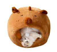 Cat Cave Bed with Capybara Design, Cozy Puppy Sleeping Bed for Indoors, Small Cat Winter Warm Cave, Perfect for Indoor Bedroom, Living Room, and Balcony Comfort