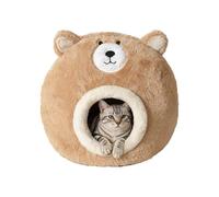 Cat Cave - Cave - Warm Soft Cute Cómodo, portátil Cats House, Small Pet House with Removable Cushion, Bear Shaped Cat Bed Kitten Nest Tent for Kitten, Puppy, Indoor and Outdoor Sleeping Beds