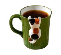 Cat Ceramic Mug - Kitchen Novelty Mugs | 350ml Hot Chocolate Mugs with Comfort Handle, Drinking Mug for Afternoon Tea, Drinking Cup, Decorative Cup for Home Office, Travel Camping