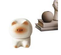 Cat Ceramic Toothpick Holder, Ceramic Cartoon Storage Jar Organizer | 9.5x8.5x8.5cm Decorative Siamese Cat Cotton Swab Container 500g, Provides Neat Storage For Floss And Kitchen Accessories For Home