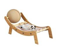 Cat Chair Scratcher, Hammock Bed Lounge, Toy Ball Included, Wear Resistant Corrugated Cardboard, Function Furniture for Sunbathing, Playtime, Patio, 11.3x24.61x10.08 Inches