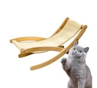 Cat Chair, Sisal Scratcher Lounger, Adjustable Foldable Bed, Solid Wood Frame, Cozy Pet Furniture for Indoor Cats and Small Pets, 22.64x11.81x13.58 Inches