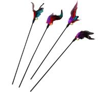 Cat Chases Wand - Rod de bailarín de gato colorido, de gatito interactivo | Juguete Twitch Feathers con Campana, Largo de juego, de acción Swing, Juguete de Cazador de Compañía para