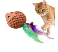 Cat Chew Toy - Kitten Toys Interactive, Fun Hedgehog Shaped Kitten Game, Stimulating Toy with Tail and Bell, Mental Stimulation, Exercise, Training, for Indoor Outdoor Play, Floor Plays, and Travel