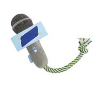 Cat Chew Toy, Microphone Cat Catnip Toys, 7.09x4.33x2.76 Inches Interactive Plush Rope with Sound Bells Dog Teether for Tugging Chewing Tossing Travel Home Outdoor Indoor Boredom Apartment Play