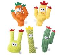 Cat Chew Toys - Cactus Stuffed Animal for Entertaining | 21 cm Plush Catnip Enriched Pillar, Teething Morder Toy for Kittens, Indoor Interactive Pet Plaything, Boredom Relief Accessories Domestic Fel