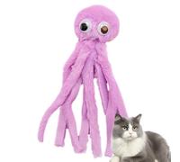 Cat Chew Toys For Indoor Cats - Plush Kitten Teething Toy, Soft Pet Interactive Pillow Cartoon Octopus, Durable Toy | Play Accessory Supplies Fun Engagement Exercise