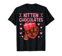 Cat Chocolate Heart Kawaii Kitty Valentine Love Camiseta