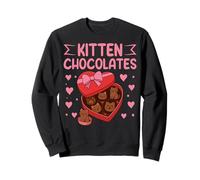 Cat Chocolate Heart Kawaii Kitty Valentine Love Sudadera