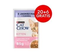 CAT CHOW Kitten Alimento para gatitos con cordero y calabacín en salsa 85g - 20 SOBRES + 6 GRATIS!!!