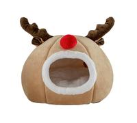 Cat Christmas House | Pet Bed Christmas Cat Cave | Warm Pet Bed Cave for Cats and Dogs | Washable Indoor Nest for Puppies and Kittens, Semi-Enclosed Cozy Cat Bed for Holiday Comfort