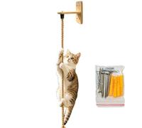 Cat Climbing Rope - Wood Rope 200x18.5x17.5cm | Wall Mounted Chew Resistant Scratching Toy Interactive Pet Activity Ladder Claw Grinder Resting Accessory For Indoor Outdoor House Corridor Living Room