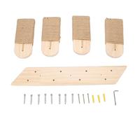 Cat Climbing Shelf Space Saving Fun Stable Wall Mounted Four Step Cat Stairway with Hemp Rope for Home
