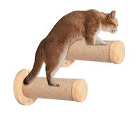 Cat Climbing Shelves, Set of 2 Wooden Wall Mounted Scratch Ladders, Stable and Safe Pet Furniture, Space-Saving Indoor Play Structure for Large Cats and Kittens