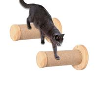 Cat Climbing Shelves, Wooden Wall-Mounted Ladder, 8,66 x 4,72 in Estable Safe Design, 2 X Scratching Post Steps, Authentic Pet Furniture for interiores Large Cats, Kittens