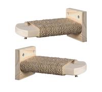 Cat Climbing Steps, Wall Mounted Cat Climbing Shelf, Set of 2 Wood Space-Saving Kitten Paw Grinding Stairs, 5.91x2.95x3.94 Inches, Pet Jumping Shelves for Cage and Vertical Spaces