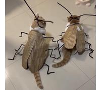 Cat Cockroach Clothing DIY Kit, Funny Cat Costume Accessories, Kitten Costume Accessories with Roach Wings and Antenna, Cockroach Pet Cape Craft Set for Pet Lovers Gift (2 pcs)