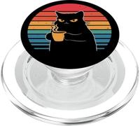 Cat Coffee Moody Morning Cafe Mom PopSockets PopGrip para MagSafe