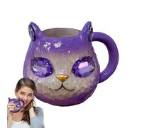 Cat Coffee Mug - Cat Mug | Crystal Cats Face Coffee Mugs | Crystal Côffee Mugs Tea Cup | Cute Animal Drinking Bottle Home Decor for Hot Cold Birthday