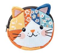 Cat Coin Purse | Flower Small Color Blocking Japanese Change Pouch