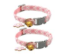 Cat Collar Breakaway - 2X Puppy Collar with Buckle and Bell, Adjustable Comfortable Pet Collars with Safety Release, Outdoor Walking Accessory, Pet Supplies, Travel Training Collars for Cats Dogs