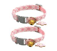Cat Collar Breakaway, 2X Puppy Collar with Buckle and Bell, Comfortable Pet Supplies, Adjustable For Outdoor Walking, Traveling, Training, 13.78 Inches, Blue, Pink