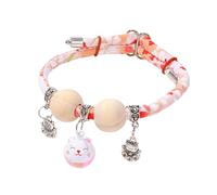 Cat Collar, Cedar Bead Pet Necklace, Adjustable Animal Neck Decor, Lightweight All Day Wear, Natural Repelling Design for Walking, Training, Holiday, Yard, Photography, Pink, Black, Blue, Red