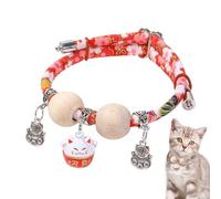 Cat Collar - Cedar Bead Pet Necklace for Small Medium Large Cats | Adjustable Neck Decoration for Walking, Training, Holiday, Yard, Photography, Indoor Daily Wear, Home Use, Stylish Accessory