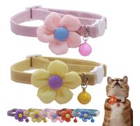 Cat Collar,Cute Flower Indoor Cats Collar with Bell, Pet Necklace - Kitten Collars with Bell for Indoor Outdoor Home Living Room Dogs Pet Puppy Daily Decoration (E)