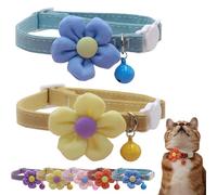Cat Collar,Cute Flower Indoor Cats Collar with Bell, Pet Necklace - Kitten Collars with Bell for Indoor Outdoor Home Living Room Dogs Pet Puppy Daily Decoration (G)