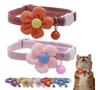 Cat Collar,Cute Flower Indoor Cats Collar with Bell, Pet Necklace - Kitten Collars with Bell for Indoor Outdoor Home Living Room Dogs Pet Puppy Daily Decoration (C)