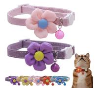 Cat Collar,Cute Flower Indoor Cats Collar with Bell, Pet Necklace - Kitten Collars with Bell for Indoor Outdoor Home Living Room Dogs Pet Puppy Daily Decoration (H)