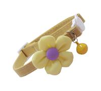 Cat Collar Flower, Kitten Necklace, Versatile Polyester Material, Adjustable Bell Accessory, Soft Fabric Design, for Daily Pet Decoration Dogs Puppies Cats, 30x1x4cm