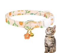 Cat Collar with Bells | Flower Pendant Cat Collar | Breakaway Collar For Cats | Adjustable Cat Collar | Small Cat Collar Adorable Flower Pendant Cotton For Indoor Or Outdoor