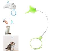 Cat Collars with Cat Feather Toys, 2024 New Creative Cat Toys, Rubber Collar cat Teaser Stick, Adjustable Collar Toys, Interactive Cats Toys For Indoor Kitten, Interactive Cat Neck Toy (1 PCS,Green)