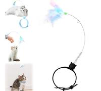Cat Collars with Cat Feather Toys, 2024 New Creative Cat Toys, Rubber Collar cat Teaser Stick, Adjustable Collar Toys, Interactive Cats Toys For Indoor Kitten, Interactive Cat Neck Toy (1 PCS,Black)