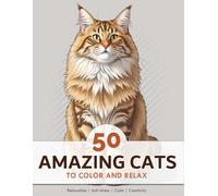 Cat Coloring Book (50 cat illustrations) (adults, teens, kids) (1 cat per sheet): Perfect for stress relief and relaxation by coloring cat breeds (relaxation, calming, anti-stress)