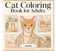 Cat Coloring Book for Adults: Relaxing and Funny Cat Designs for Stress Relief and Mindful Coloring Fun: A Cozy Cat's Journey Through Every Room in the House - From Kitchen to Garden