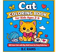Cat Coloring Book for Kids Ages 2-6: 60 Cute Cats with Big, Bold Lines for Easy Coloring