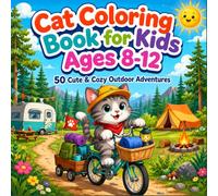 Cat Coloring Book for Kids Ages 8-12: 50 Cute Outdoor Adventure Designs with Camping, Forest, Campfire, Picnic, and Cozy Nature Scenes for Creative Fun