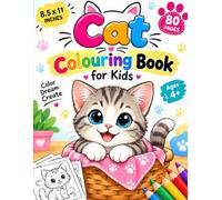 Cat Coloring Book for Kids: Cute and Fun Cat Coloring Pages for Kids Ages 4-8 | Adorable Kittens, Playful Cats & Easy Coloring Designs