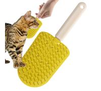 Cat Comb, Gentle Deshedding Tool, Ergonómico sin lipán, Ice Cream Shape Brush for Puppies, Homes, Salones, Pet Grooming Accessories, 7,87 pulgadas Yellow Blue