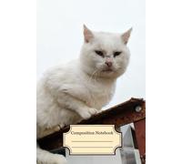 Cat Composition Notebook: 100 lined pages 6×9 Inches | White Cat | Unique Rare Kitty | Cute Gift For Cat People