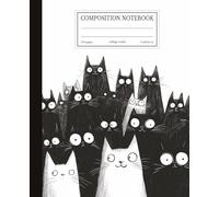 Cat Composition Notebook 7.5x9.25 in | 110 Pages | College Ruled - Black & White Cats Pattern Notebook for School, Work & Journaling: Wide Ruled Lined ... for Note Taking, Writing & Creative Ideas