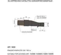 CAT CONV MANGUITO Colector Leovince Para Vespa 16038