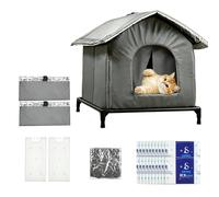 Cat Cooling House, Double Layer Foldable Cool Shelter with Ice Packs Pet House Feature, Large Cooling Bed for Kittens Indoor Outdoor Yard Balcony Summer Heat Relief Comfortable Pet Use
