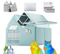 Cat Cooling House, Waterproof Pet Cooling House, Foldable Cat Summer Shelter For All Seasons, Dogs, Kittens, Pets (Grün-c,70 * 50 * 45cm)